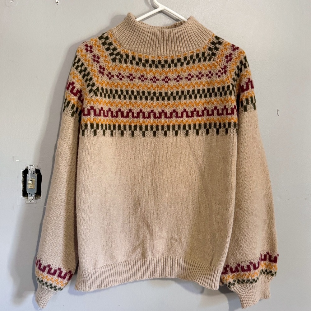 Vintage Tan Knit Sweater Size Medium